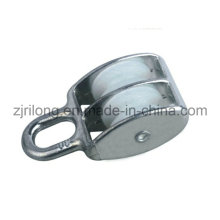 Fixed Eye Zinc Alloy Pulley with Two Nylon Wheels Dr-504z